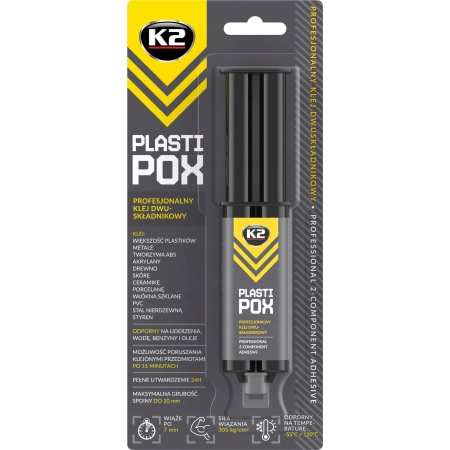 K2 PLASTIPOX Klej Dwuskładnikowy Do Plastiku Gumy Metalu I Szkła 25g B478