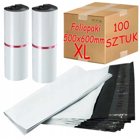 Foliopaki kurierskie białe foliopak do pakowania XL 500x600mm - 100 szt.