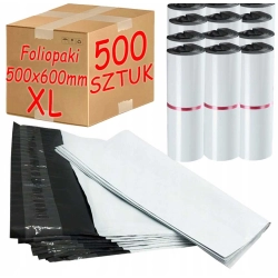 Foliopaki kurierskie białe foliopak do pakowania XL 500x600mm - 500 szt.