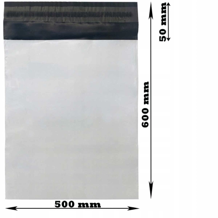 Foliopaki kurierskie białe foliopak do pakowania XL 500x600mm - 500 szt.