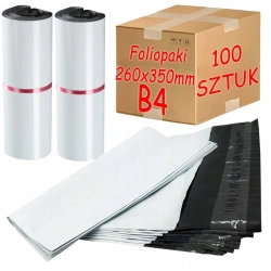 Foliopaki kurierskie białe foliopak do pakowania B4 260x350mm - 100 szt.