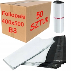 Foliopaki kurierskie białe foliopak do pakowania B3 400x500mm - 50 szt.