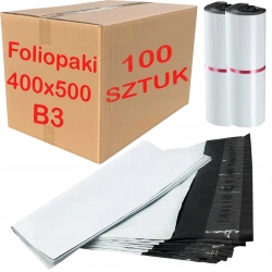 Foliopaki kurierskie białe foliopak do pakowania B3 400x500mm - 100 szt.