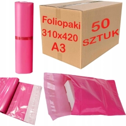 Foliopaki kurierskie różowe foliopak do pakowania A3 310x420mm - 50 szt.