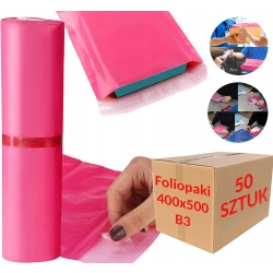 Foliopaki kurierskie różowe foliopak do pakowania B3 400x500mm - 50 szt.