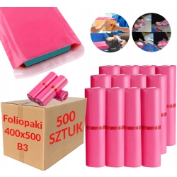 Foliopaki kurierskie różowe foliopak do pakowania B3 400x500mm - 500 szt.