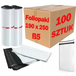 Foliopaki kurierskie białe foliopak do pakowania B5 190x250mm - 100 szt.
