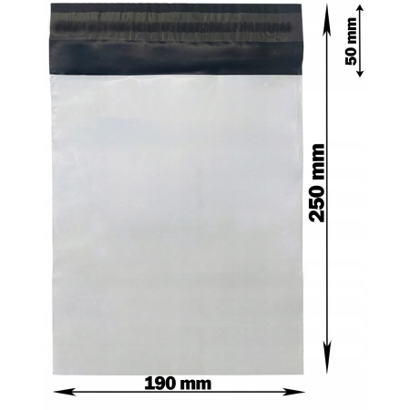 Foliopaki kurierskie białe foliopak do pakowania B5 190x250mm - 100 szt.