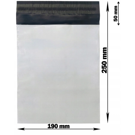 Foliopaki kurierskie białe foliopak do pakowania B5 190x250mm - 1000 szt.
