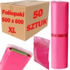Foliopaki kurierskie różowe foliopak do pakowania XL 500x600mm - 50 szt.