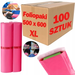 Foliopaki kurierskie różowe foliopak do pakowania XL 500x600mm - 100 szt.