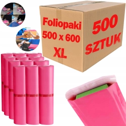 Foliopaki kurierskie różowe foliopak do pakowania XL 500x600mm - 500 szt.