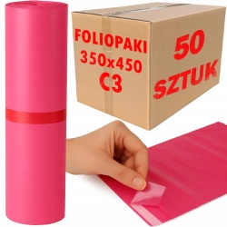 Foliopaki kurierskie różowe foliopak do pakowania C3 350x450mm - 50 szt.