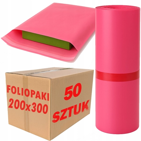 Foliopaki kurierskie różowe foliopak do pakowania C3 350x450mm - 50 szt.