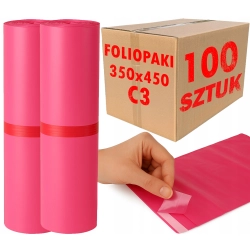 Foliopaki kurierskie różowe foliopak do pakowania C3 350x450mm - 100 szt.
