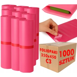 Foliopaki kurierskie różowe foliopak do pakowania C3 350x450mm - 1000 szt.
