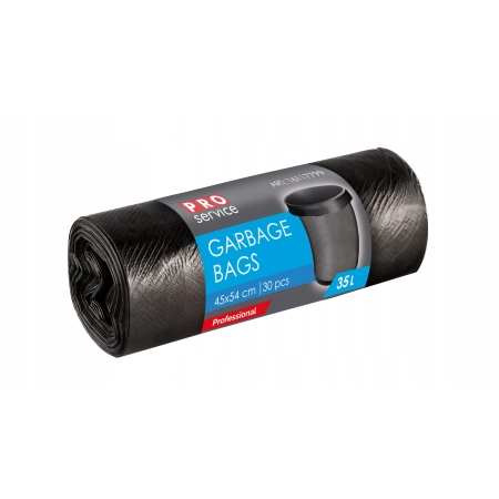 Mocne solidne worki na śmieci z folii HDPE PRO 45x54 Czarne HD 35L 30 szt.